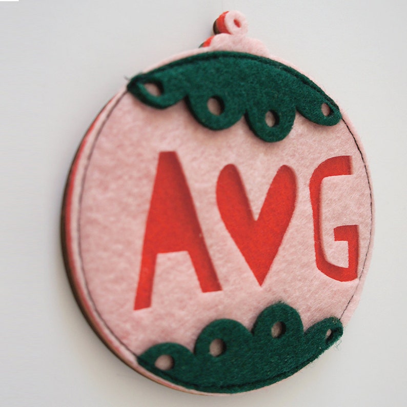 Personalised Felt Christmas Couples Bauble, Christmas Tree Decoration, Mr and Mrs Personalised tree ornament, Felt christmas decoration image 4