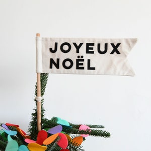 Joyeux Noël Christmas tree Topper flag