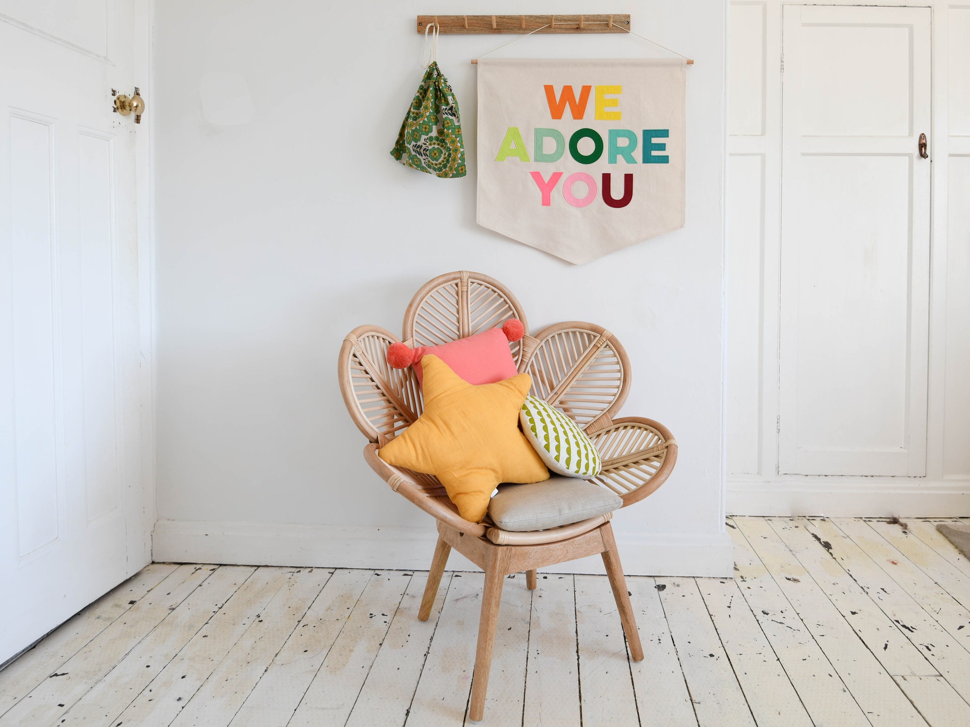 We Adore You wall banner flag Felt nursery pennant flag Nursery art Banner for child's room Wall hanging