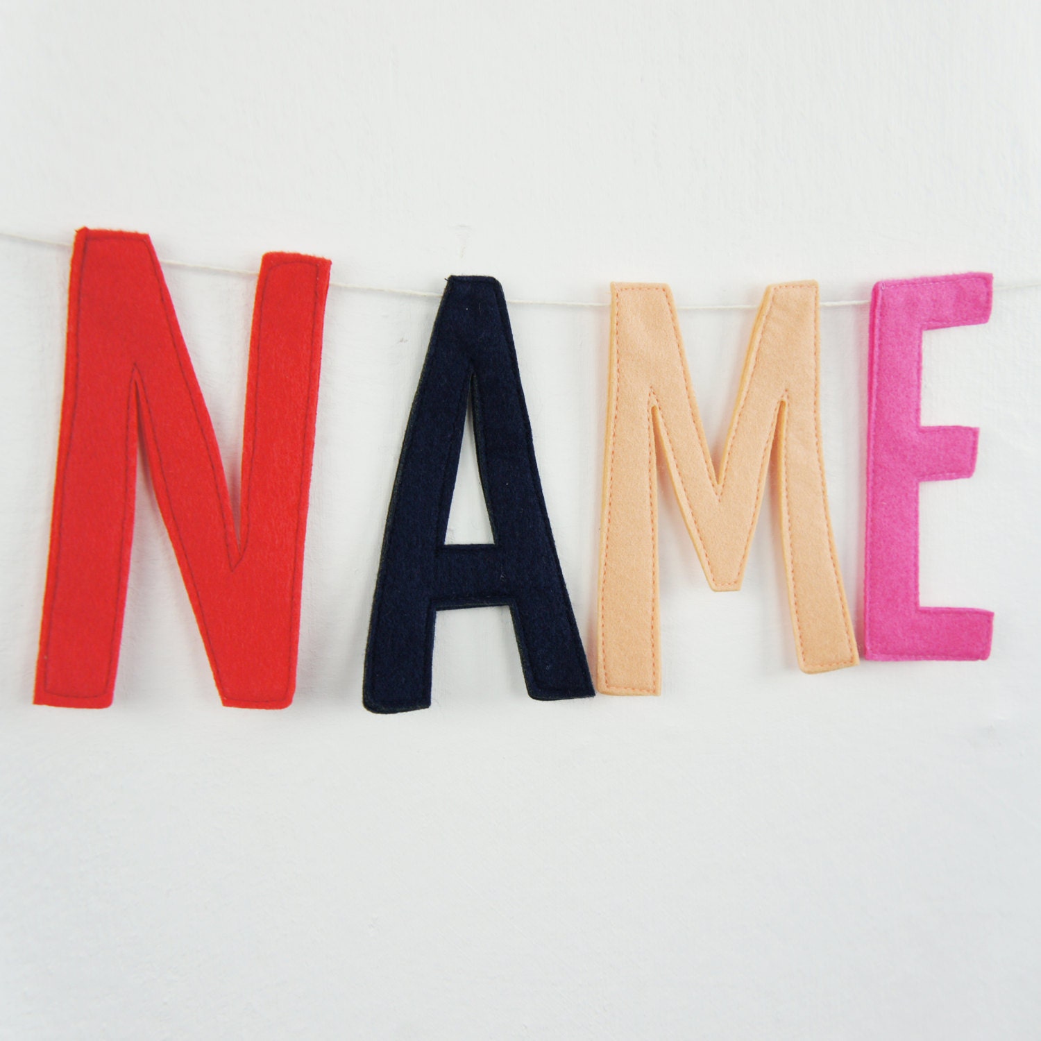 Personalised Felt Letter Garland Large Letters Personalised Etsy