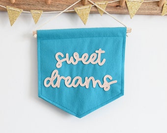 Sweet dreams mini felt banner Nursery wall decor kids room flag Shelf decor