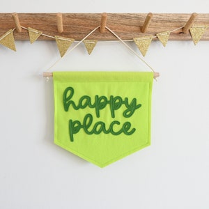 Happy Place Mini Felt Banner: Handmade Wall Decor