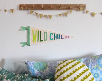 Wild Child pennant flag Nursery decor Child's room wall decor