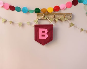 Mini felt Initial banner Letter banner  Nursery wall decor kids room pennant