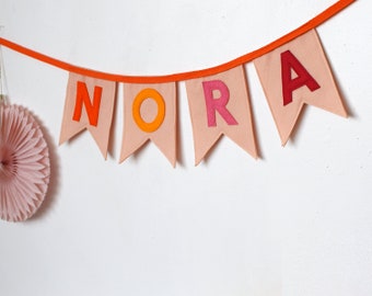 Personalised name bunting Pennant flag Bunting Pennant garland Personalised flag banner Felt bunting Nursery decor Name banner