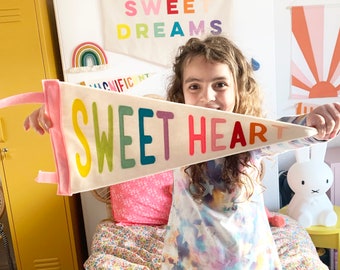 Sweet Heart pennant flag Children's wall decor Nursery wall flag