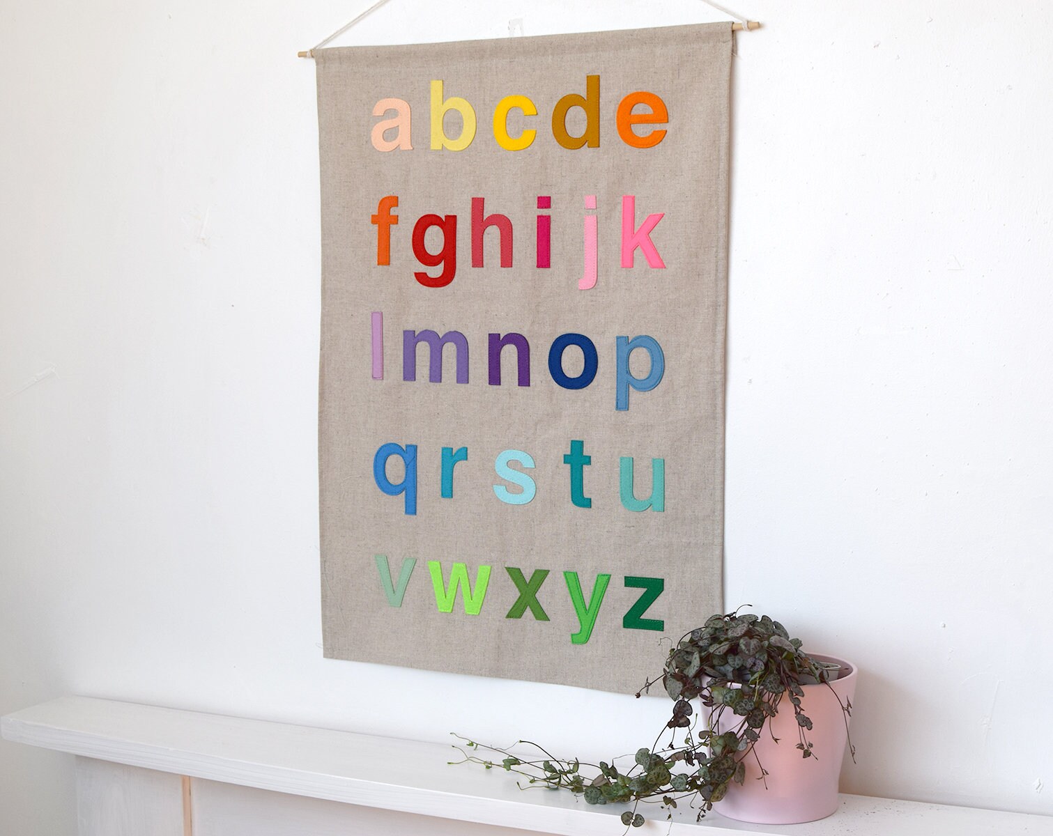 Wall Hanging Using Alphabet Rocks Alphabet Wall Hanging, Nursery Decor - Etsy
