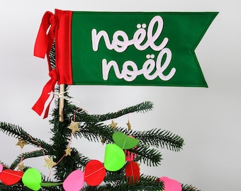 Noël Noël Felt Christmas tree Topper flag