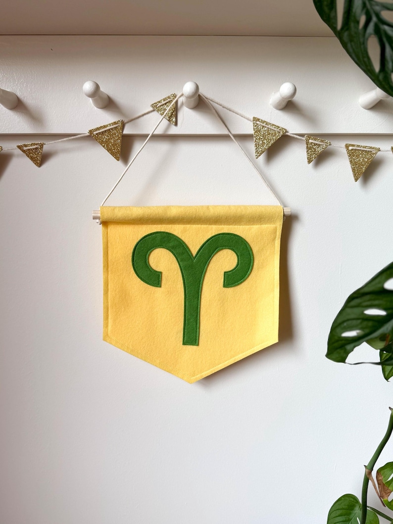 Aries Star Sign Symbol Mini Felt Zodiac Banner Horoscope Gift - Etsy