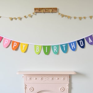 Happy Birthday Jakobsmuschel Wimpelkette Regenbogen Geburtstagsbanner Partydekor