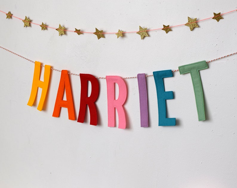 Felt letter garland Name bunting Nursery decor Party decor Etsy