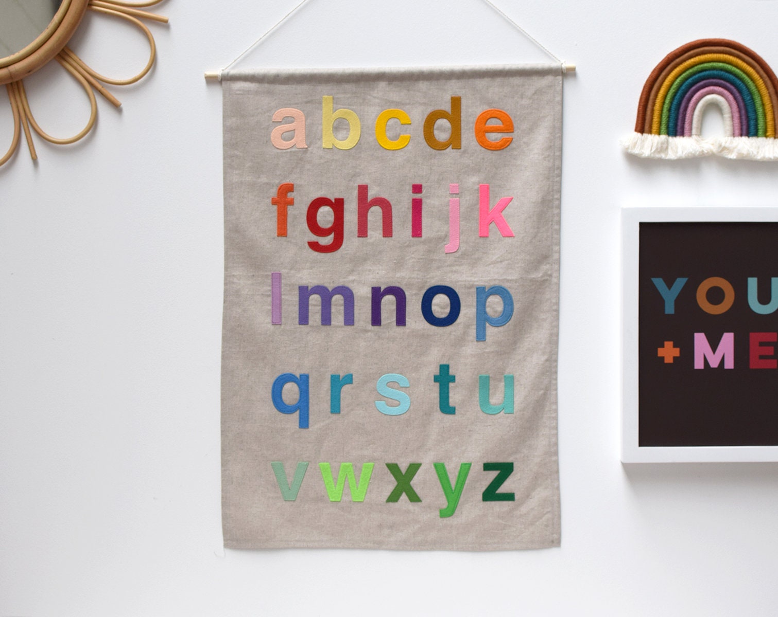Wall Hanging Using Alphabet Rocks Alphabet Wall Hanging, Nursery Decor - Etsy
