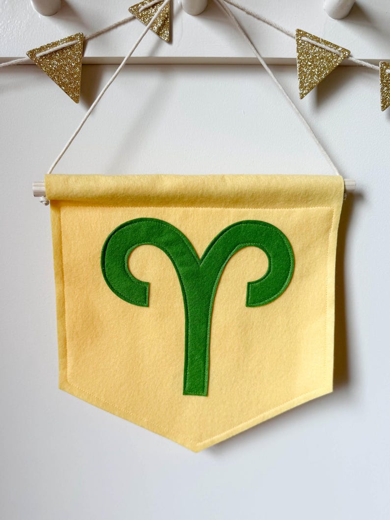 Aries Star Sign Symbol Mini Felt Zodiac Banner Horoscope Gift - Etsy