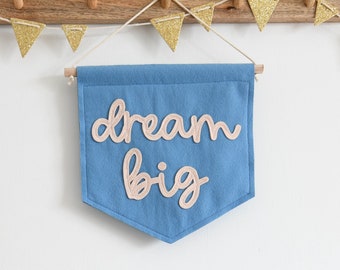 Dream Big mini felt banner Nursery wall decor kids room flag