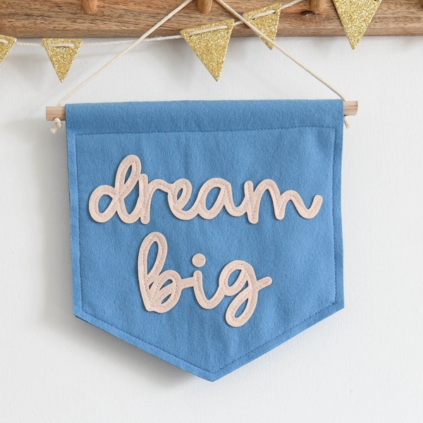 Dream Big mini felt banner Nursery wall decor kids room flag