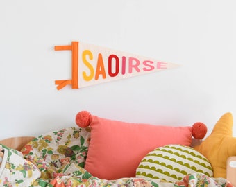 Custom Felt Name Pennant: Nursery Wall Decor