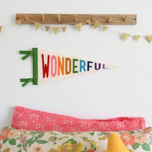 Muted Rainbow Wonderful pennant flag