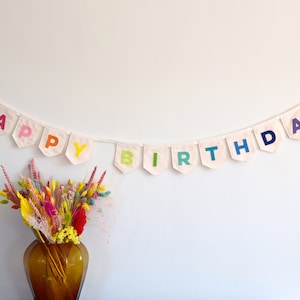 Happy Birthday Bunting Rainbow birthday banner Party decor