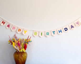 Happy Birthday Bunting Rainbow birthday banner Party decor