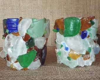 Seaglass Crafted Votives #39
