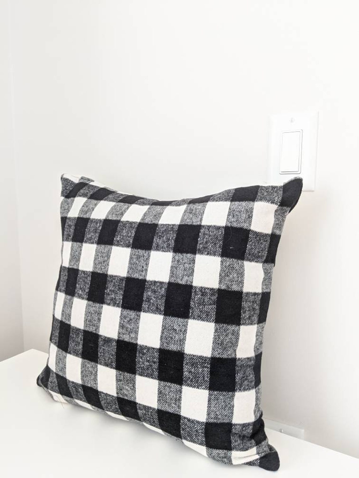 Buffalo Plaid Cushion Pillow Cover. Black and White Buffalo Etsy