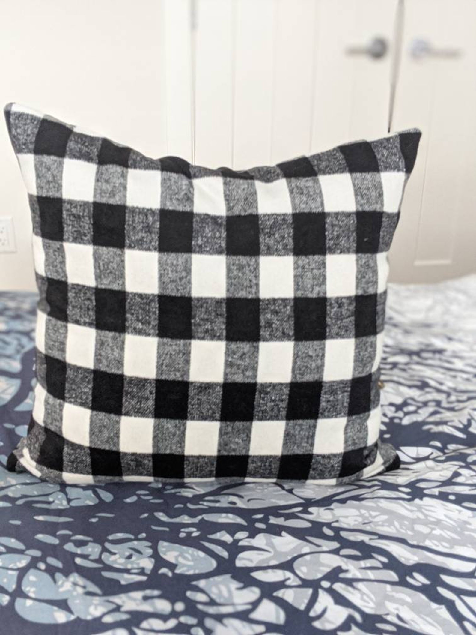 Buffalo Plaid Cushion Pillow Cover. Black and White Checked Etsy