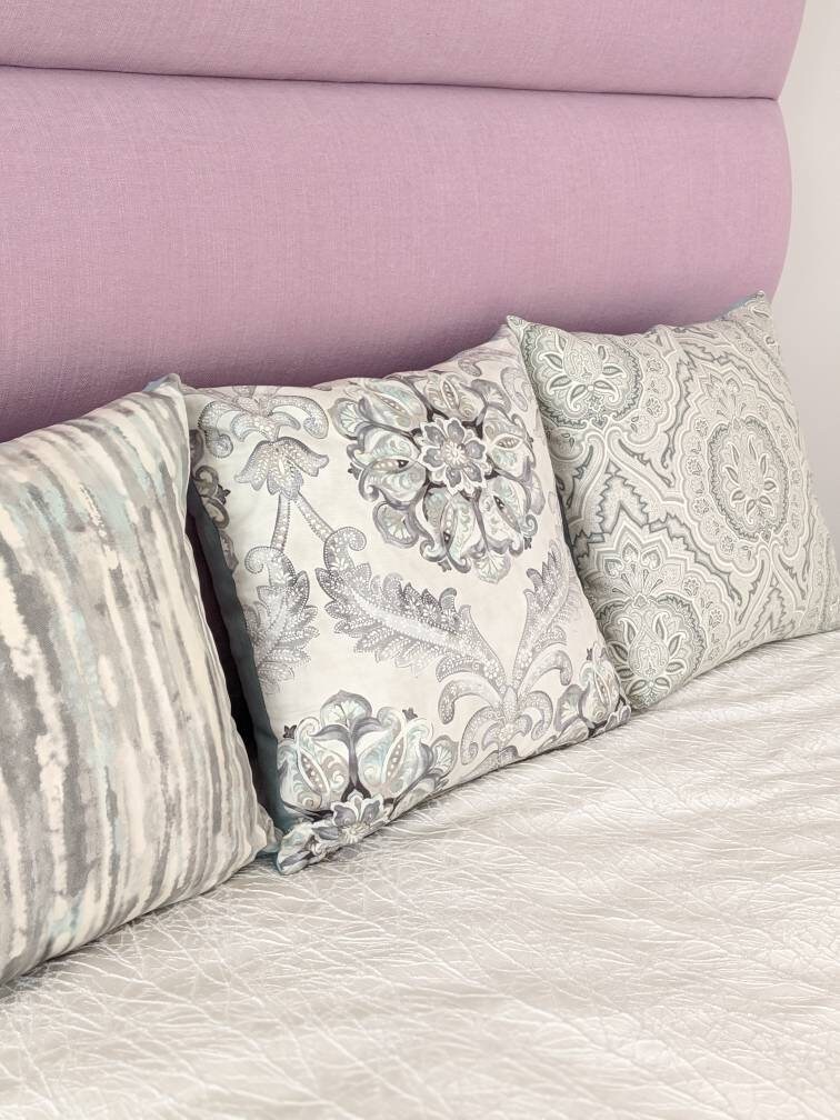 Light Blue and Grey Pillow Cover. Sky Blue and Gray on a Etsy Canada