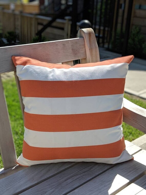 orange striped cushions