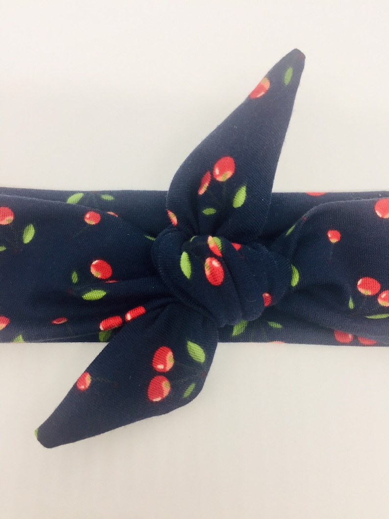 Cherry print childs cochlear implant headband