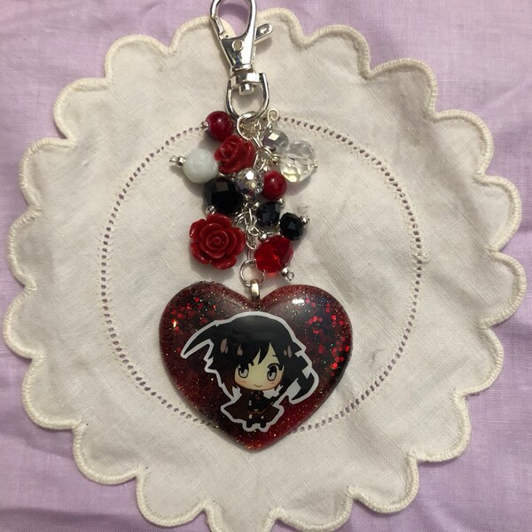 Cute Kawaii RWBY Chibi Ruby Rose Keychain Bag Charm