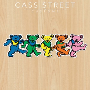 Grateful Dead Dancing Bears Decal! UV Laminated - 2 SIZES!! *FREE Shipping*