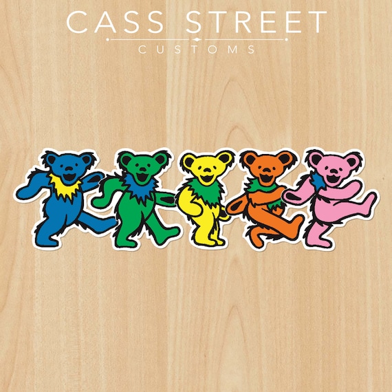 Grateful Dead Dancing Bear Window Decal - Colorful 5.5x4.5 Inch Peel & Stick Sticker For Cars & Windows