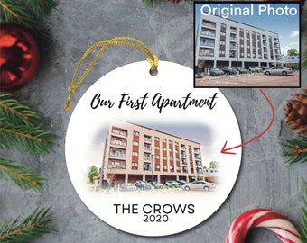 Our First Apartment Christmas Ornament First Home Real estate gift PERSONALIZED Home ornament