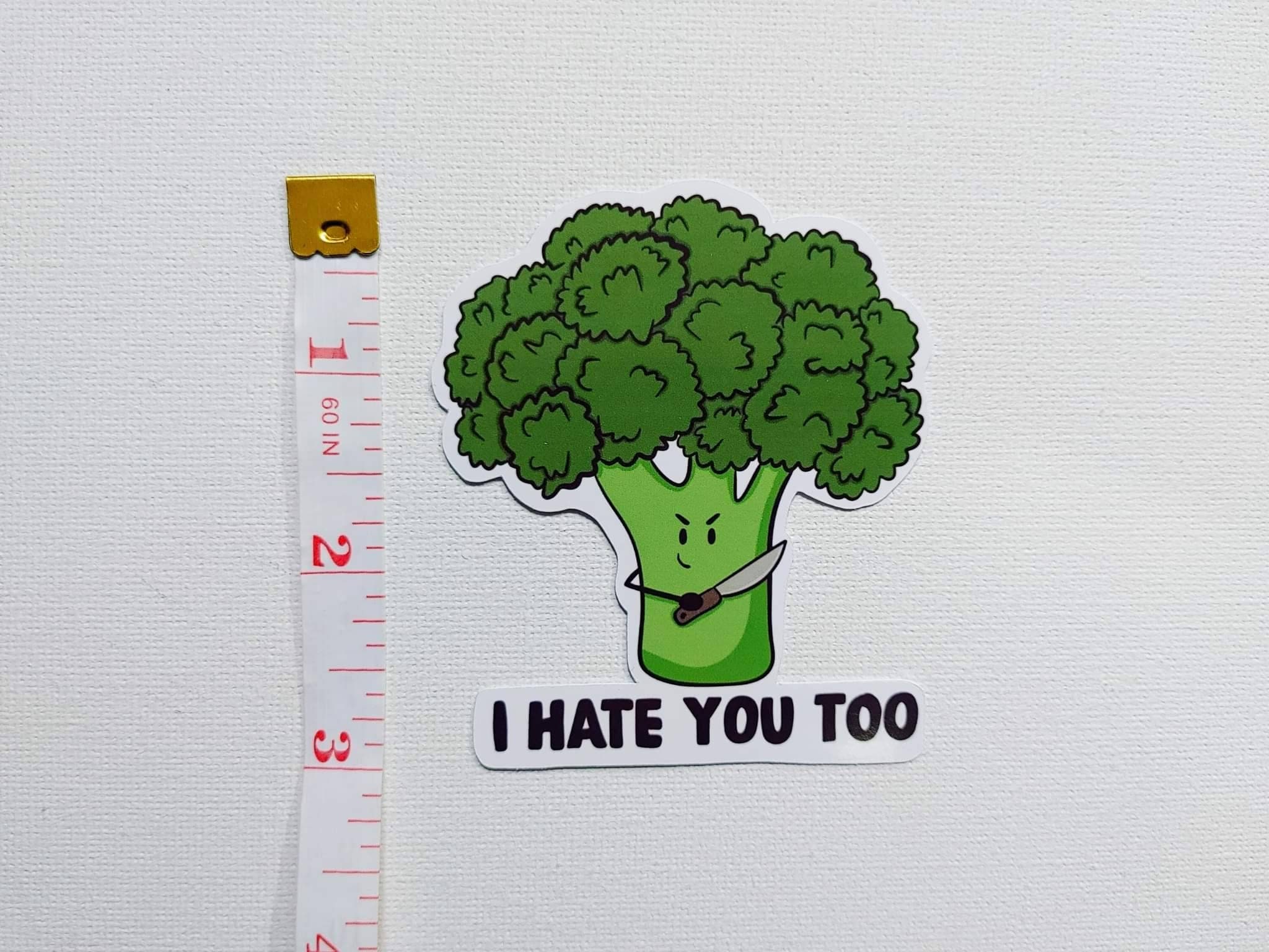 Broccoli Cartoon I Hate You Too Funny Vegetable Sticker - Etsy Broccoli Cartoon I Hate You Too Funny Vegetable Sticker - Etsy