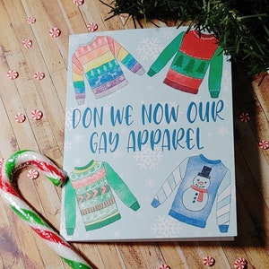 Don We Now Our Gay Apparel Funny LGBT Card Gay Christmas Card Holiday Card Pulls laids