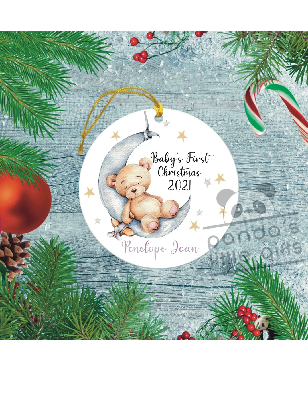 PERSONALIZED Babys First Christmas PHOTO Ornament Keepsake Cute Parent ...