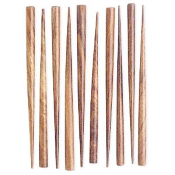 Brown Hair Stick, Wood, end drilled, 6" long, sold per pair, D391