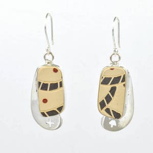 Mata Ortiz Beige Silver Earrings