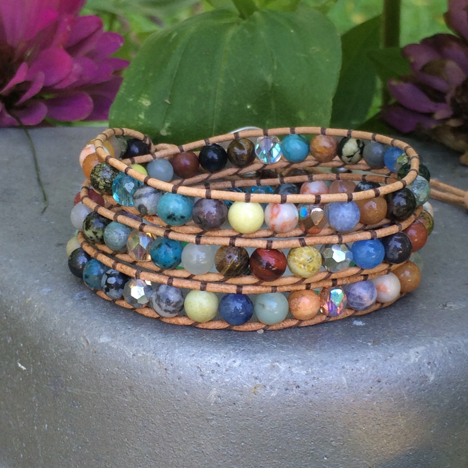 Multi Gemstone Wrap Bracelet for Women Womens Casual Etsy
