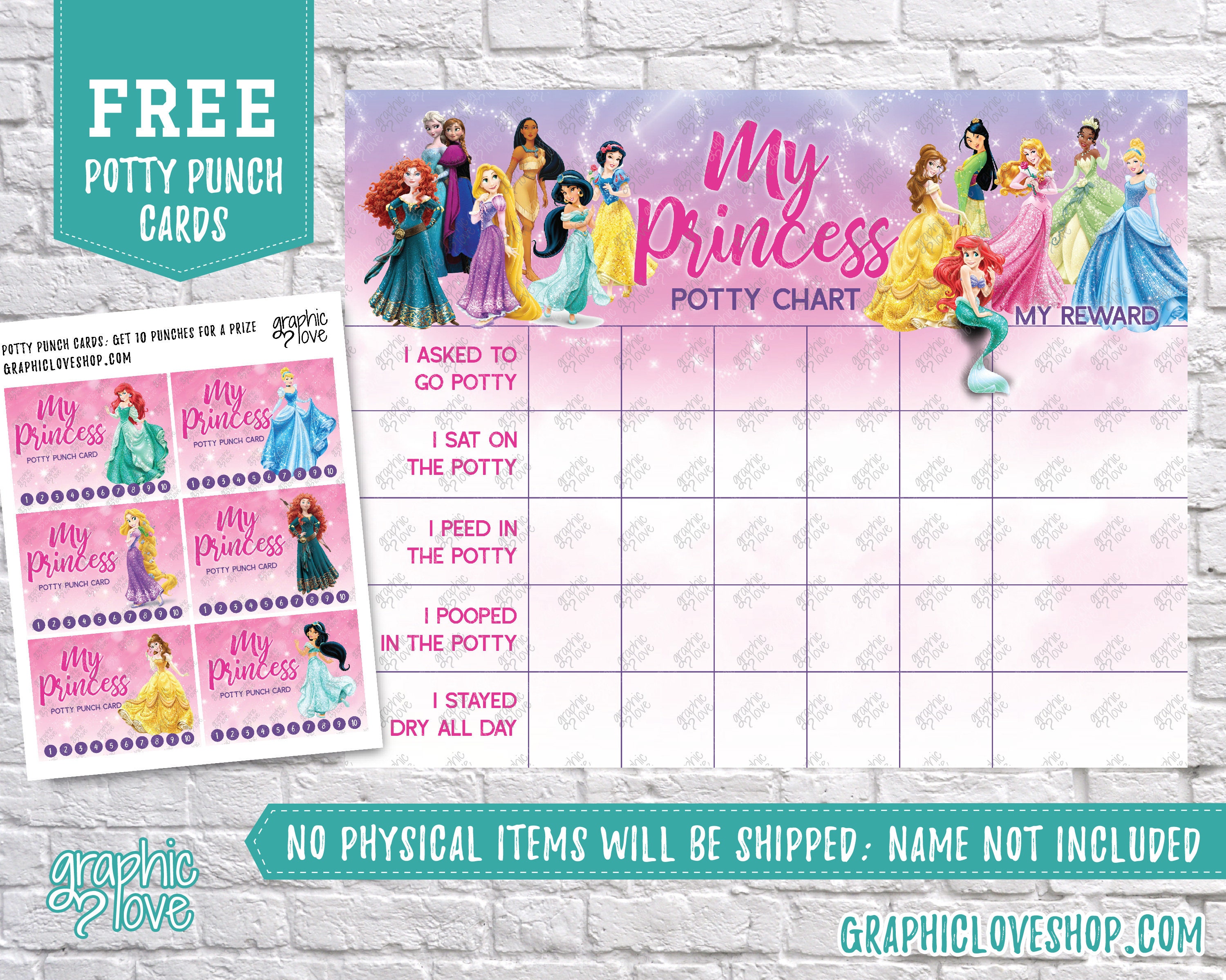 Disney Princess Potty Training Reward Chart