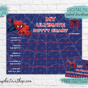 Digital Marvel Ultimate Spiderman Potty Training Chart FREE | Etsy