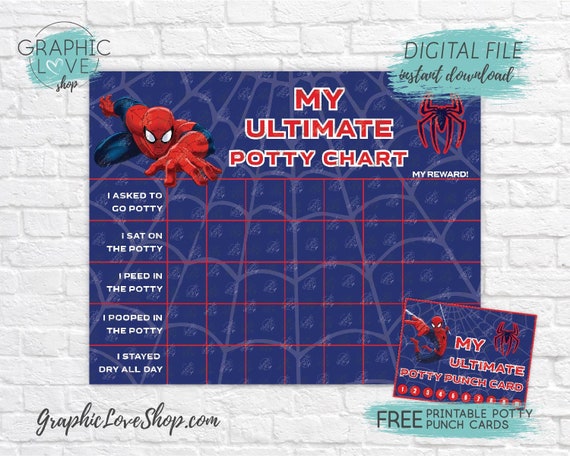 Digital Marvel Ultimate Spiderman Potty Training Chart FREE | Etsy