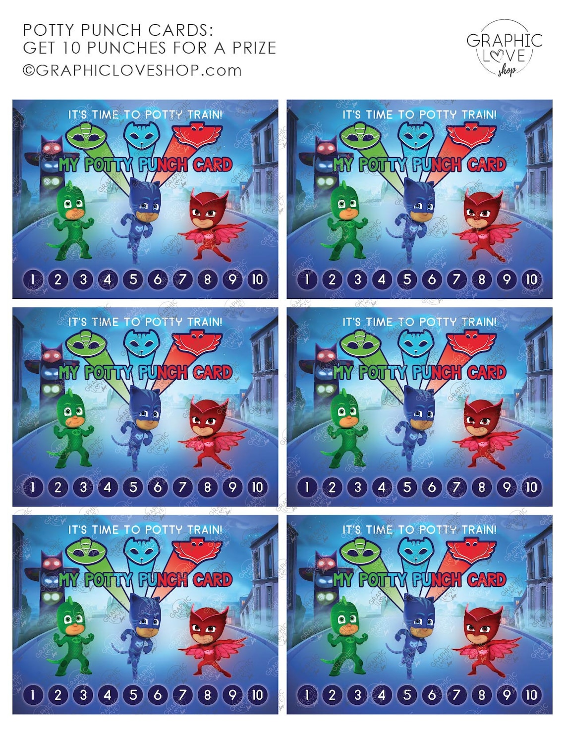 Digital Pj Masks Disney Junior Potty Training Chart FREE | Etsy