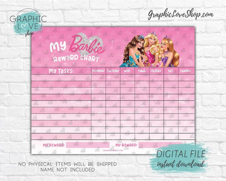 digital-pink-sparkle-barbie-princess-blank-printable-reward-etsy