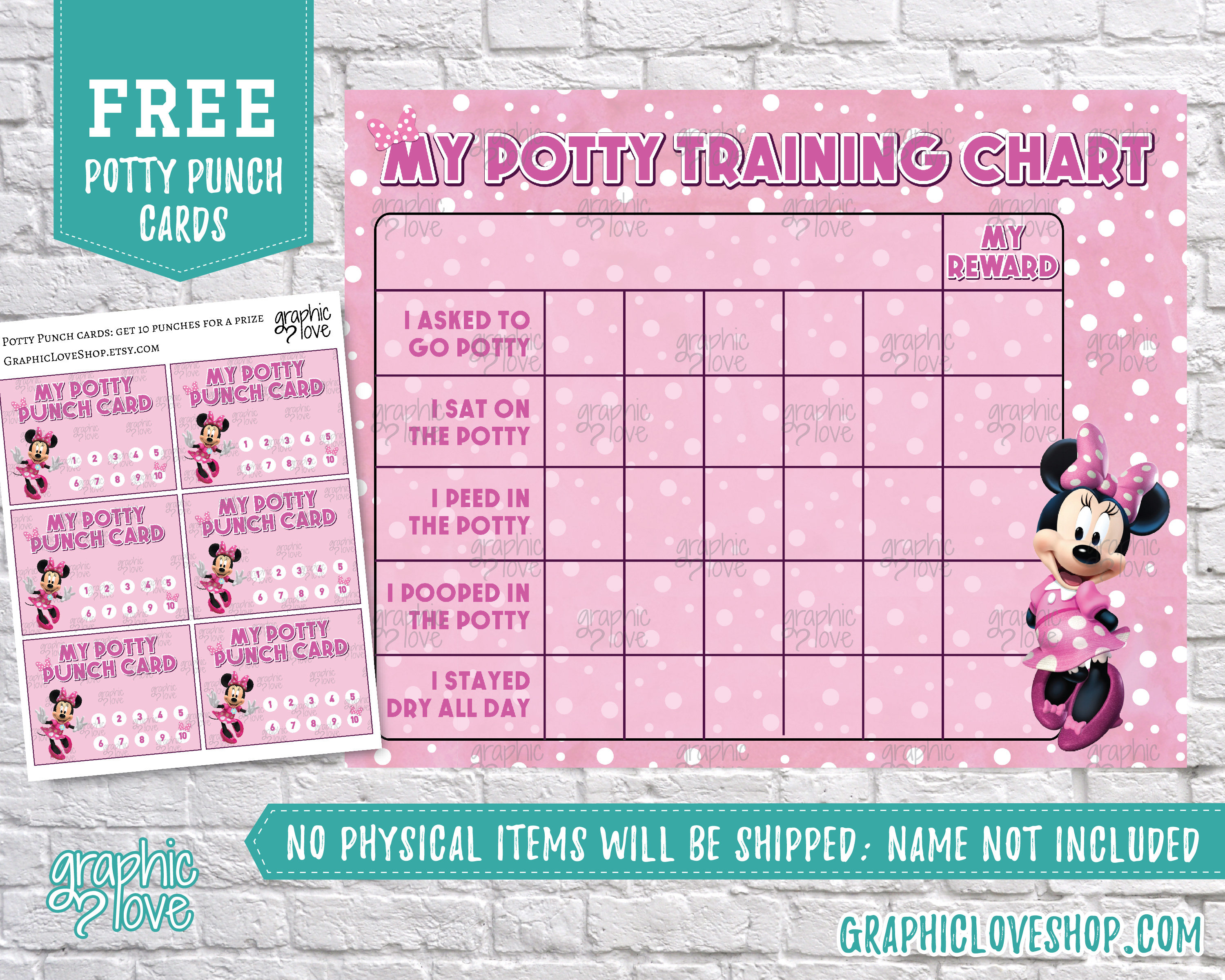 digital minnie mouse potty training chart free punch cards disney free printable potty training charts