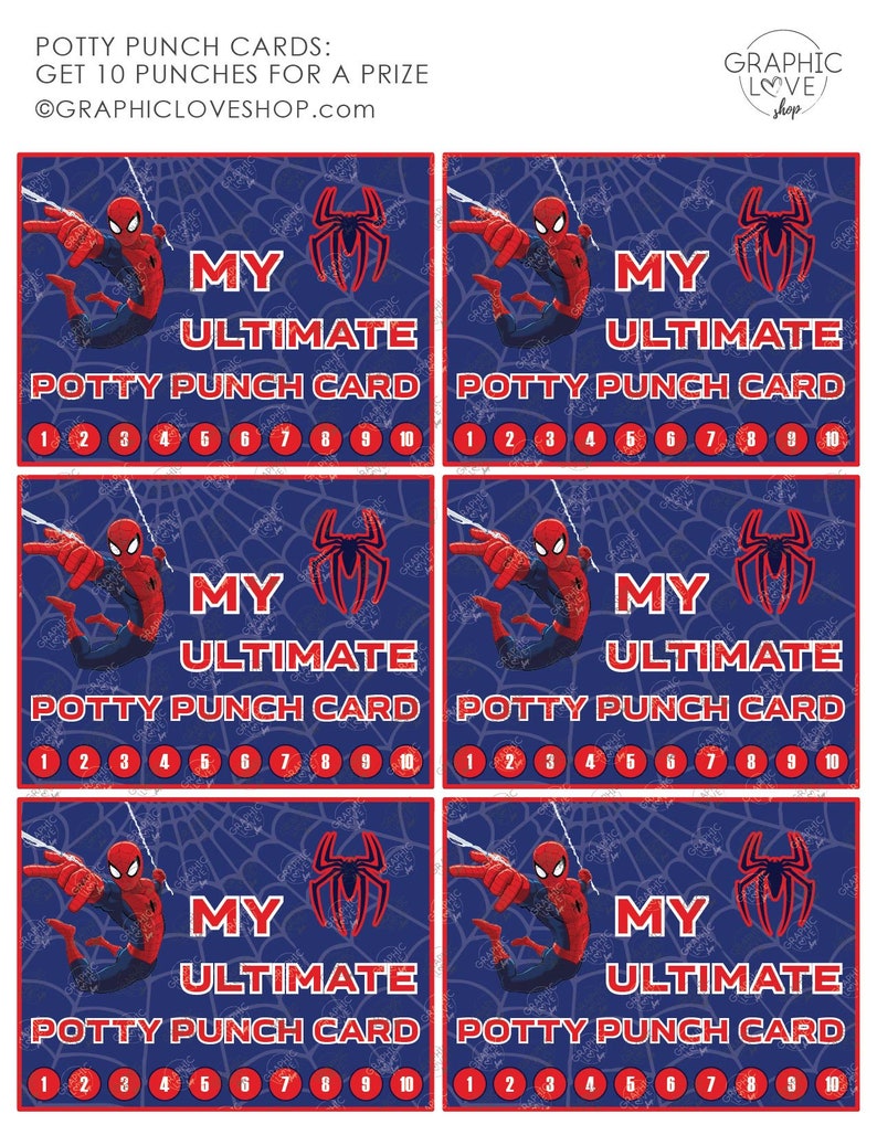 Digital Marvel Ultimate Spiderman Potty Training Chart FREE | Etsy