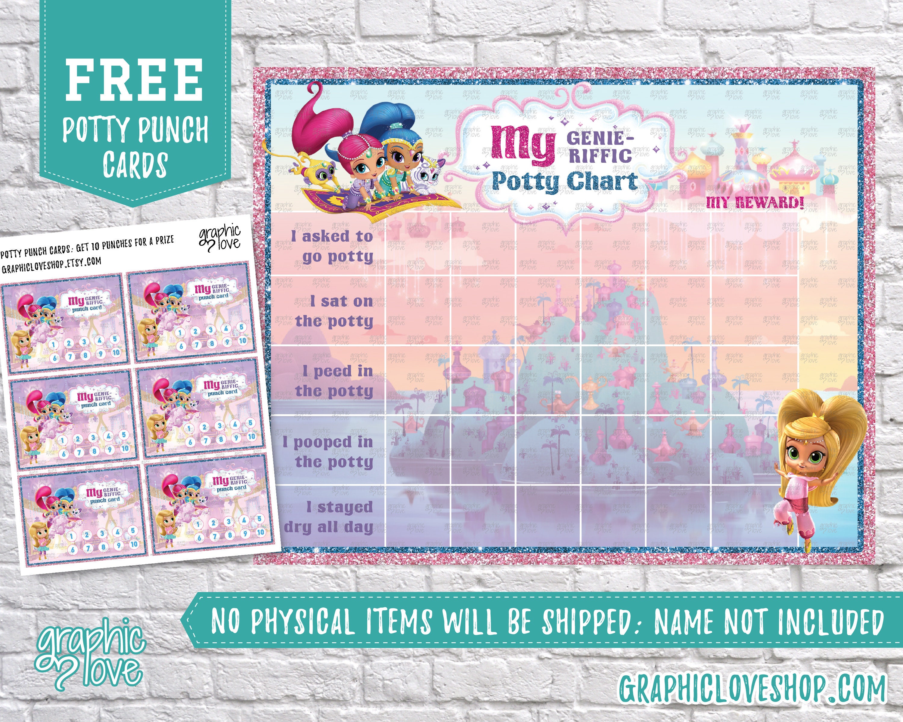 Digital Shimmer and Shine Nick Jr Potty Training Chart FREE | Etsy