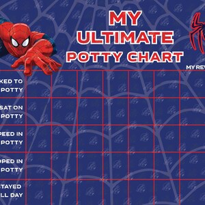 Digital Marvel Ultimate Spiderman Potty Training Chart FREE | Etsy