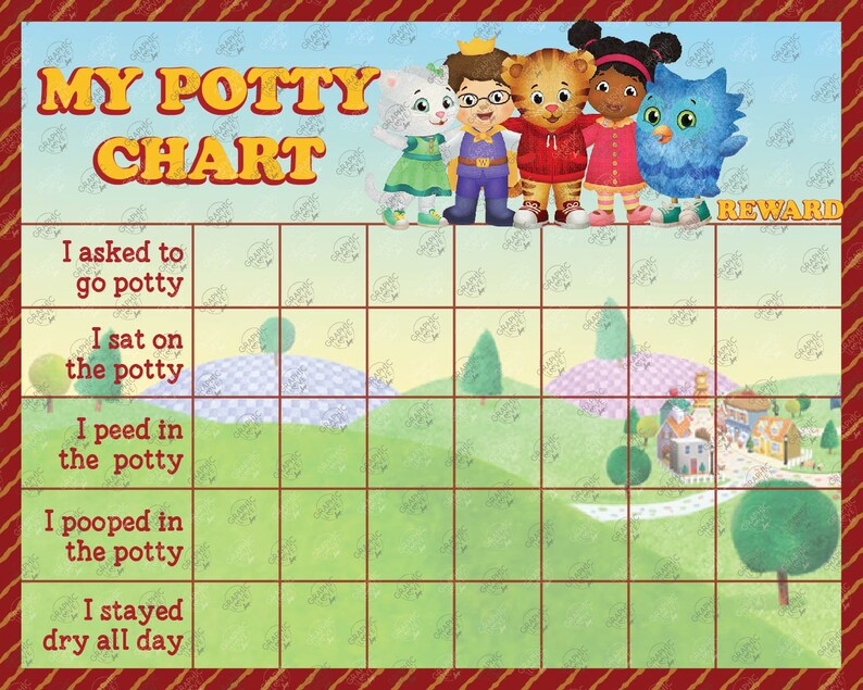 Digital Daniel Tiger Potty Chart FREE Punch Cards Mr Rogers | Etsy