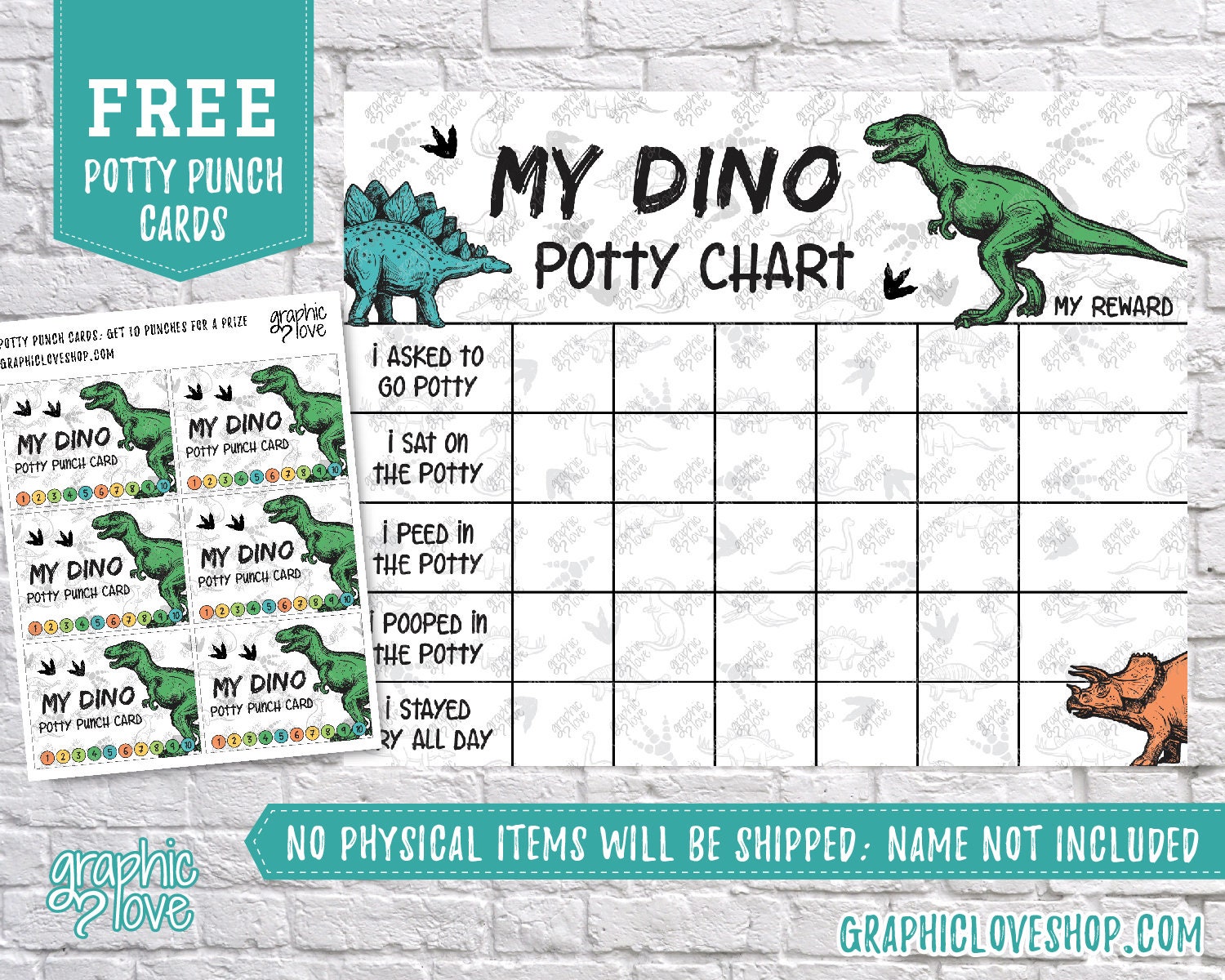 Dinosaur Potty Training Reward Chart